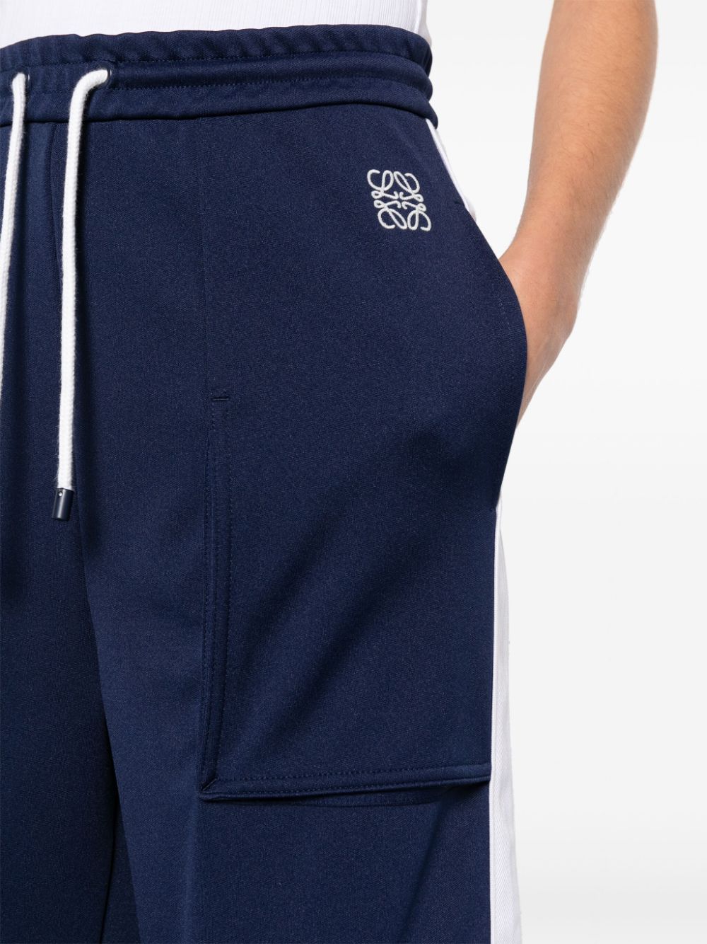 Shop Loewe Straight-leg Cargo Track Pants In Blue