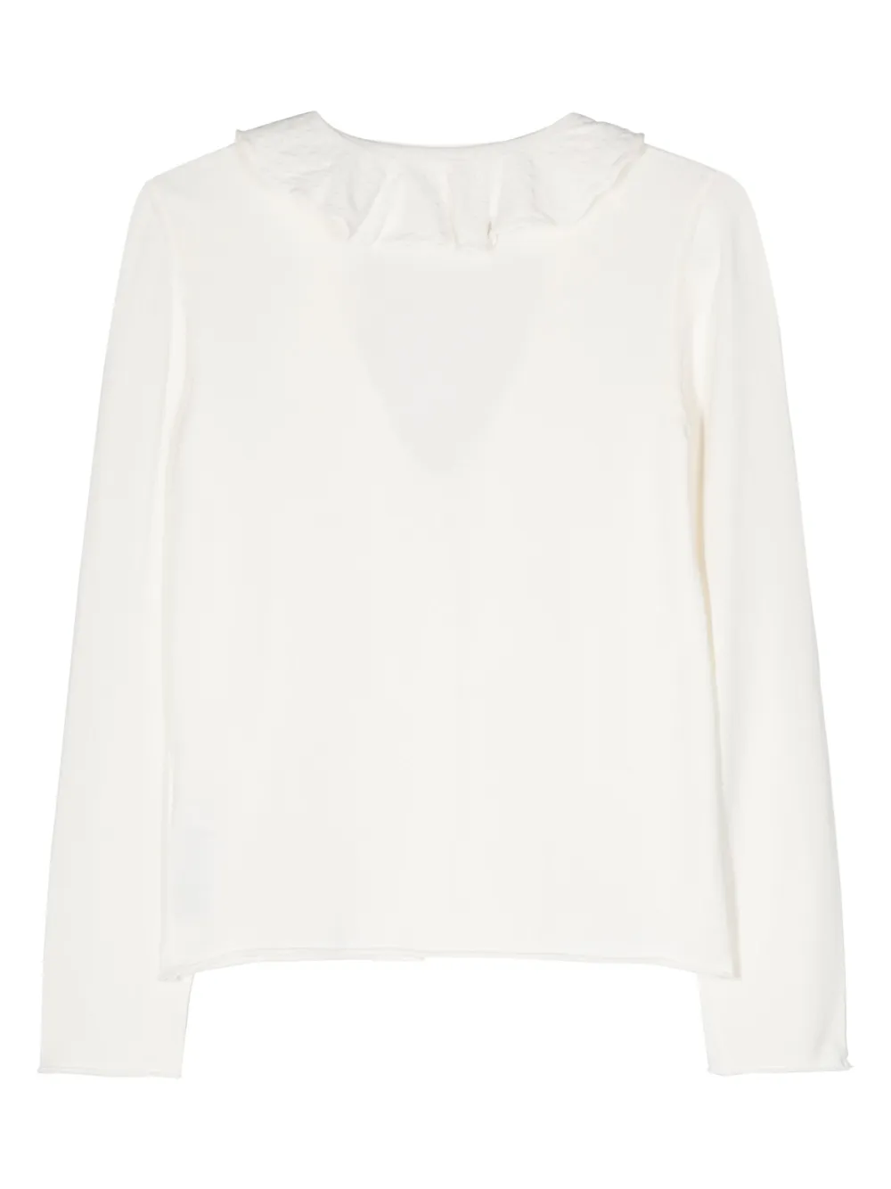 Shop Semicouture Annalisa Ruffle-detail Cardigan In White