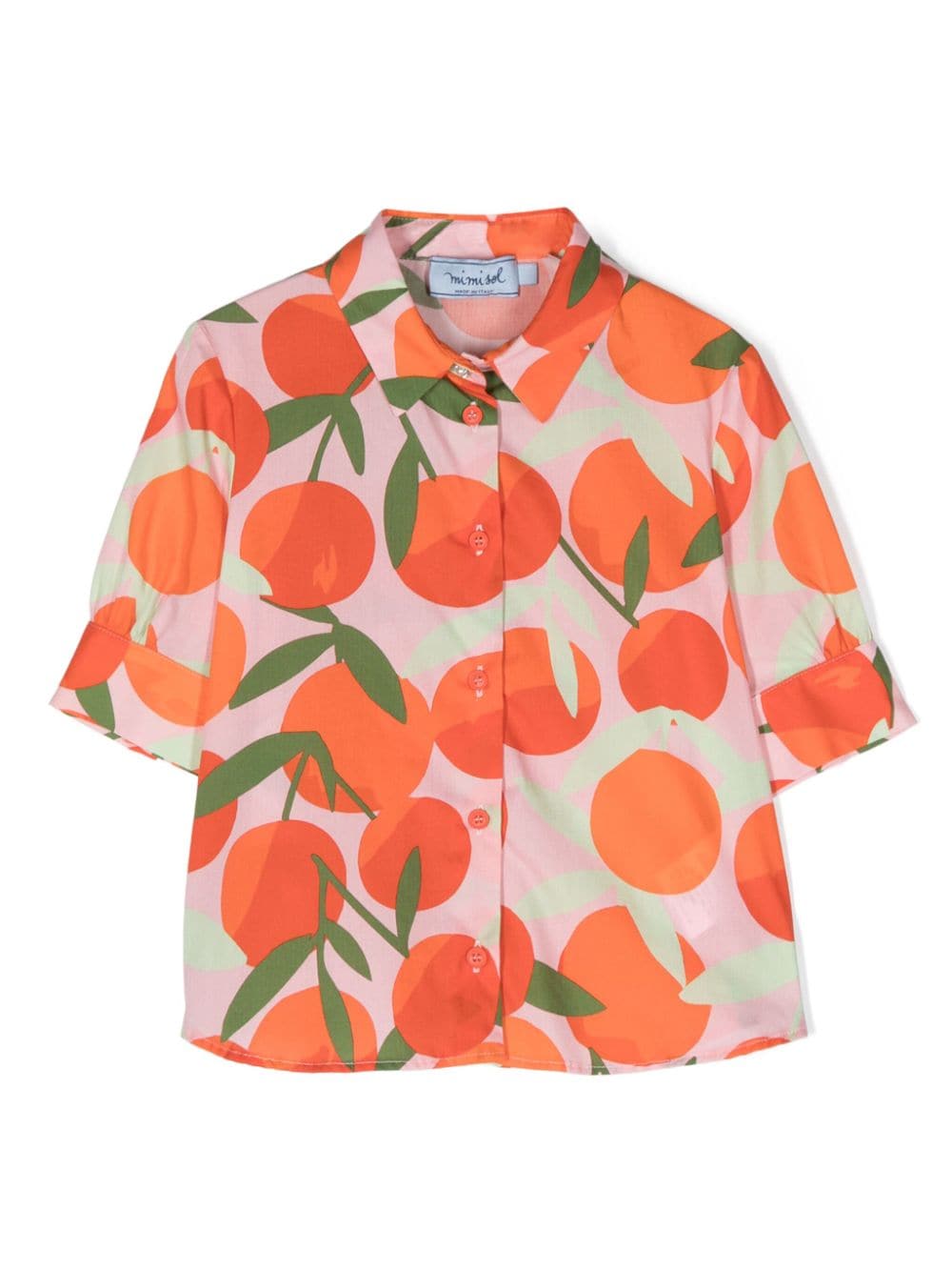 Shop Mi Mi Sol Orange-print Cotton Shirt