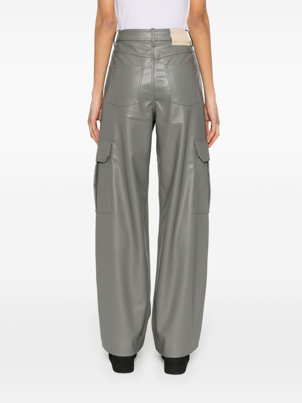 Shop Stine Goya Stevie High-waist Wide-leg Cargo Pants In Grey