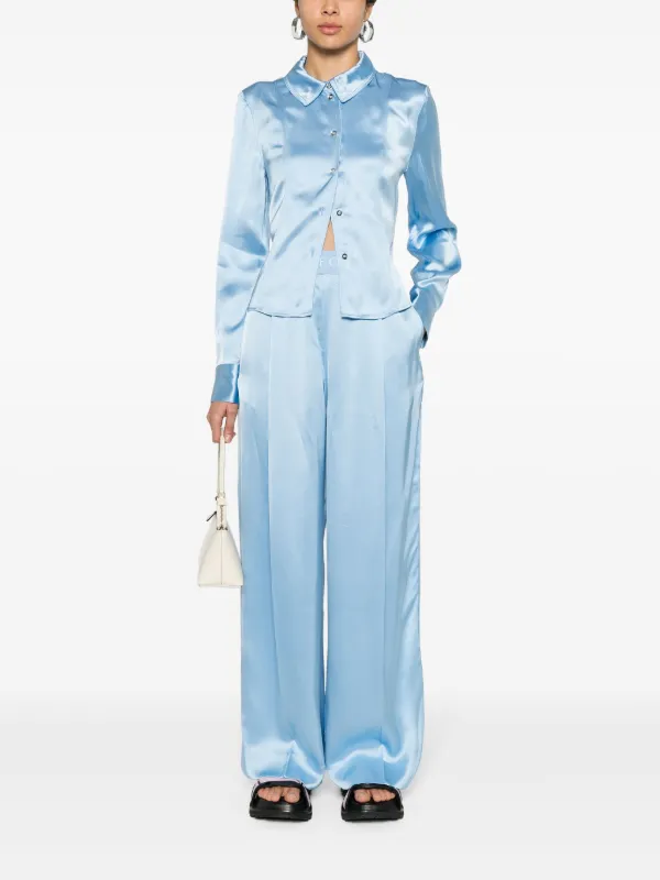 Stine Goya Ciara プリーツディテール ワイドパンツ | ブルー