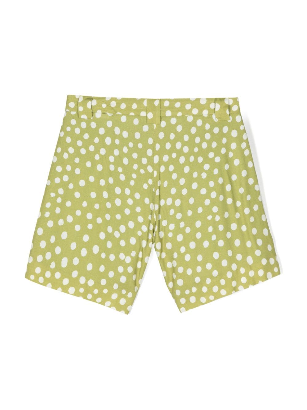Shop Mi Mi Sol Polka-dot Crepe Shorts In Green