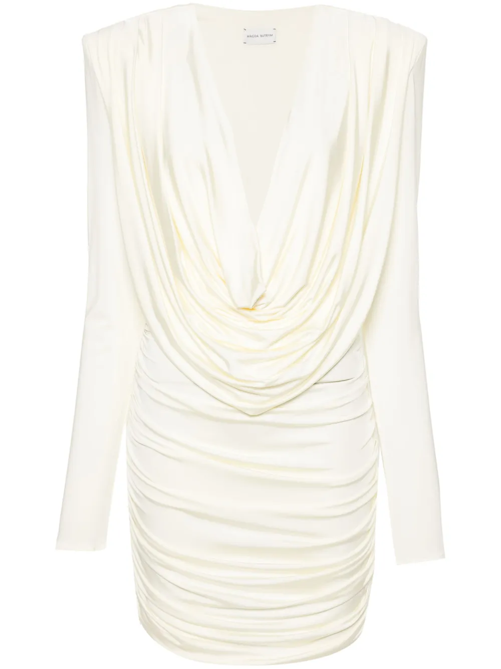 Magda Butrym Draped Stretch-jersey Mini Dress In Neutrals