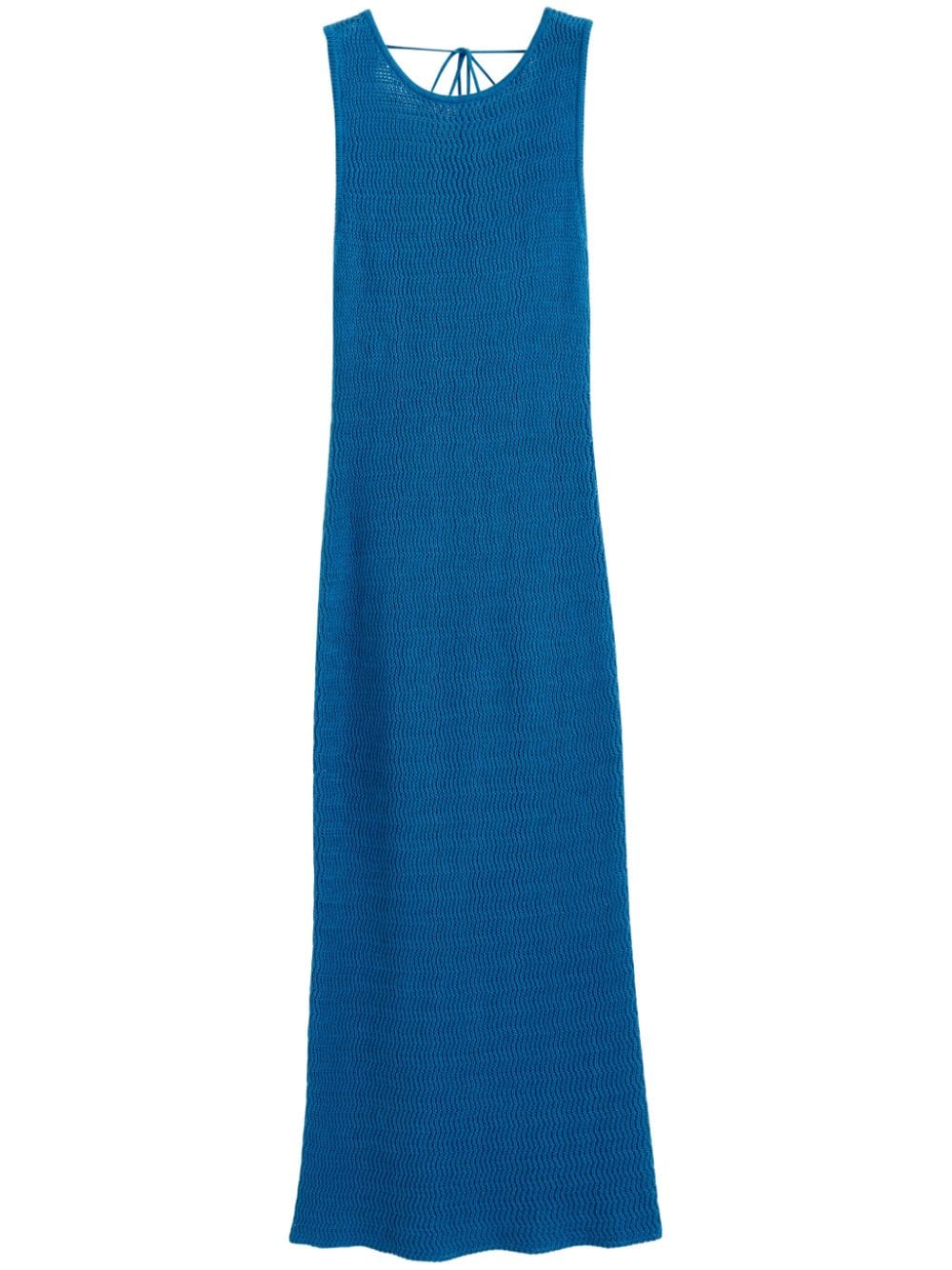 Shop Chinti & Parker Ibiza Organic Cotton Midi Dress In Blue