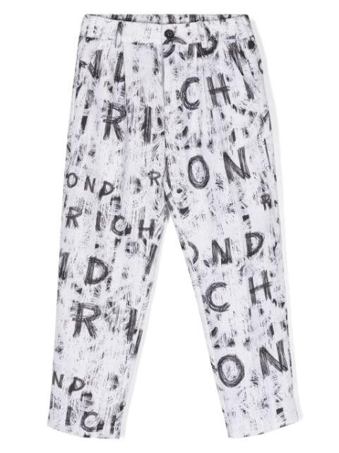 John Richmond Junior graffiti-print linen trousers