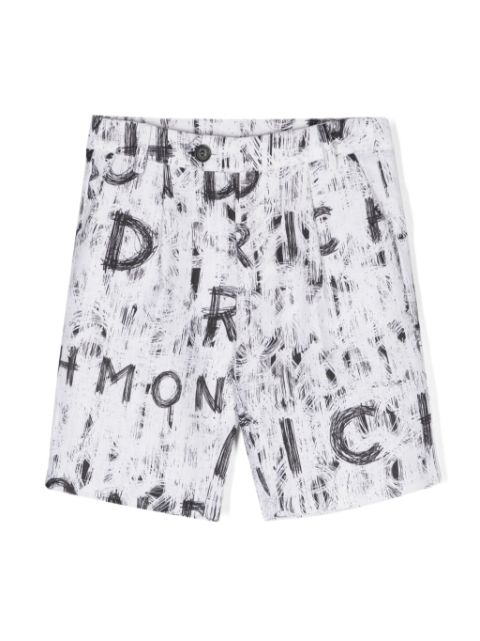 John Richmond Junior graffiti-print linen shorts