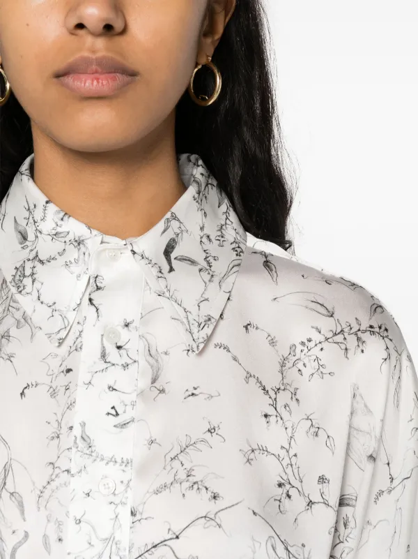 Fabiana Filippi グラフィック シルクシャツドレス | ホワイト