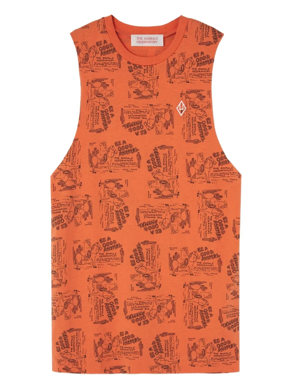 The Animals Observatory Gazel printed-sleeveless dress | Orange | Image 1