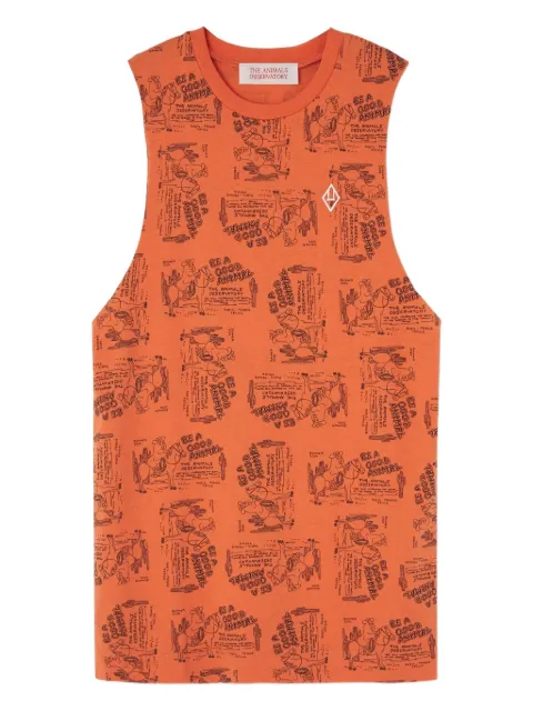 The Animals Observatory Gazel printed-sleeveless dress