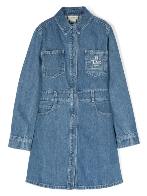 Fendi Kids cut-out-detailed denim dress