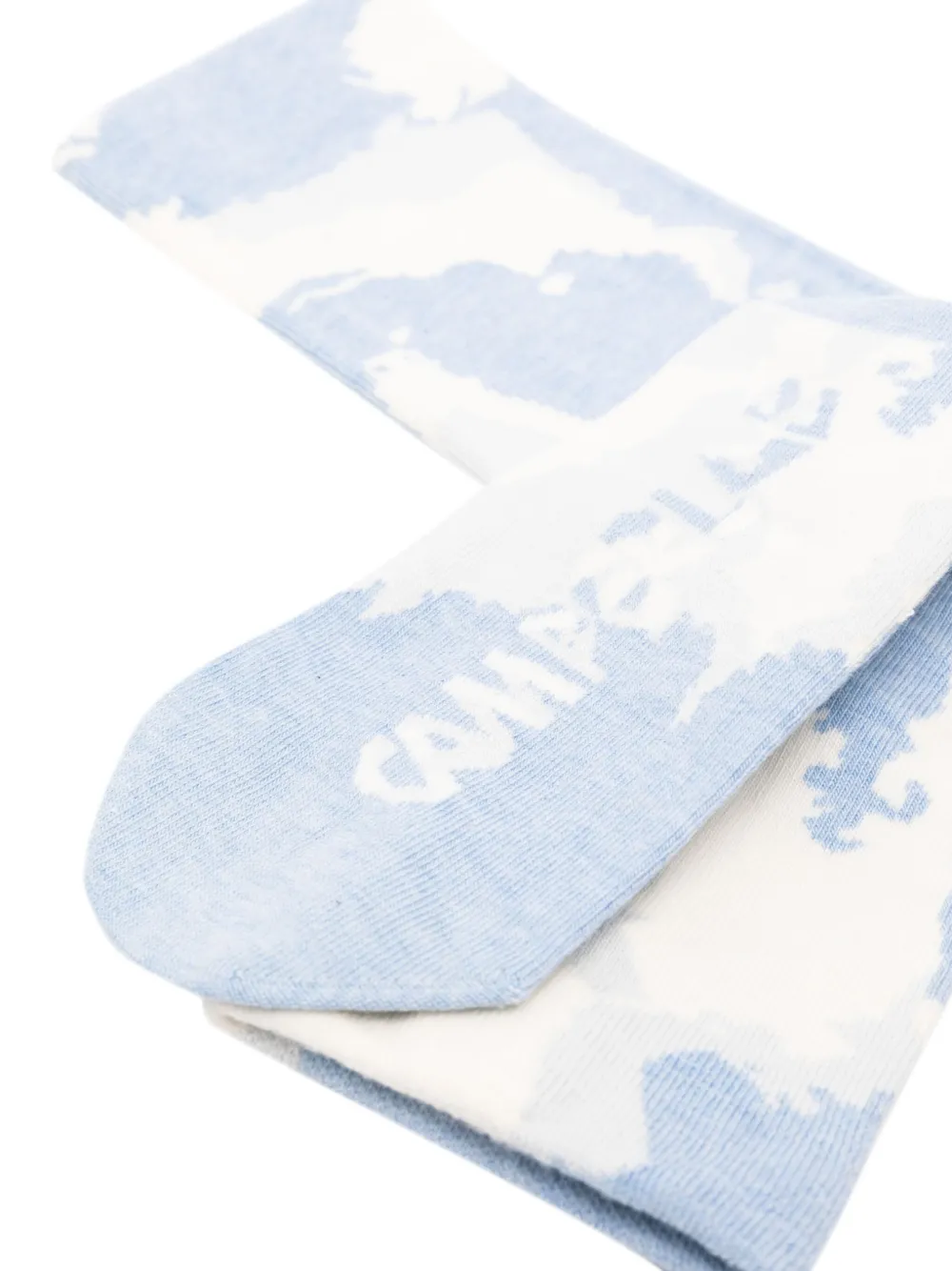 Shop Camperlab Camouflage-pattern Cotton Blend Socks In Blue