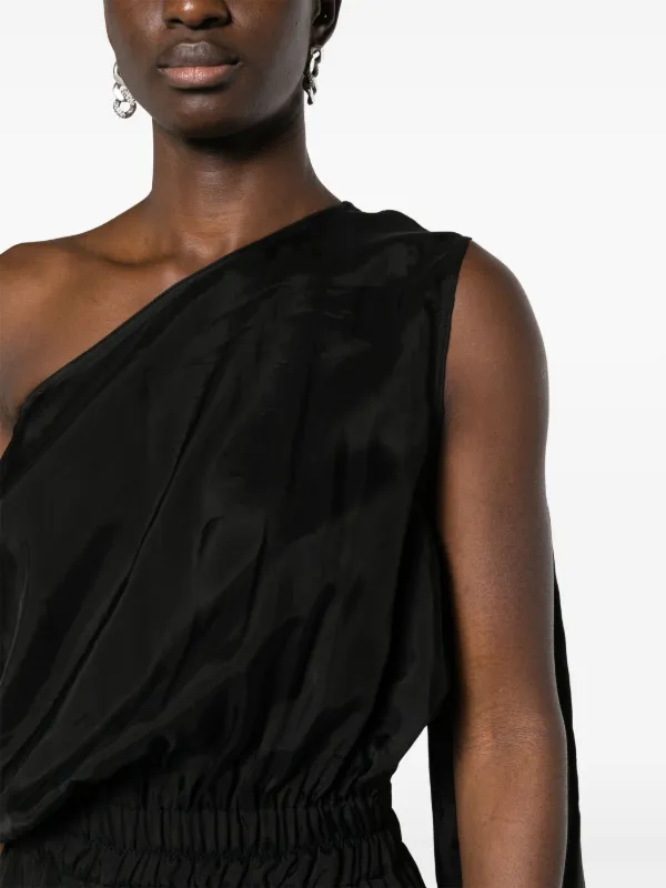 Rick Owens Atena Bodybag Satin Jumpsuit | Black | FARFETCH VN