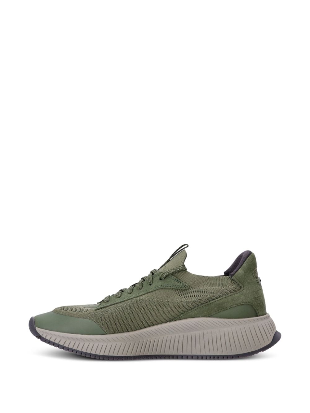 Shop Hugo Boss Knitted Low-top Sneakers In Green