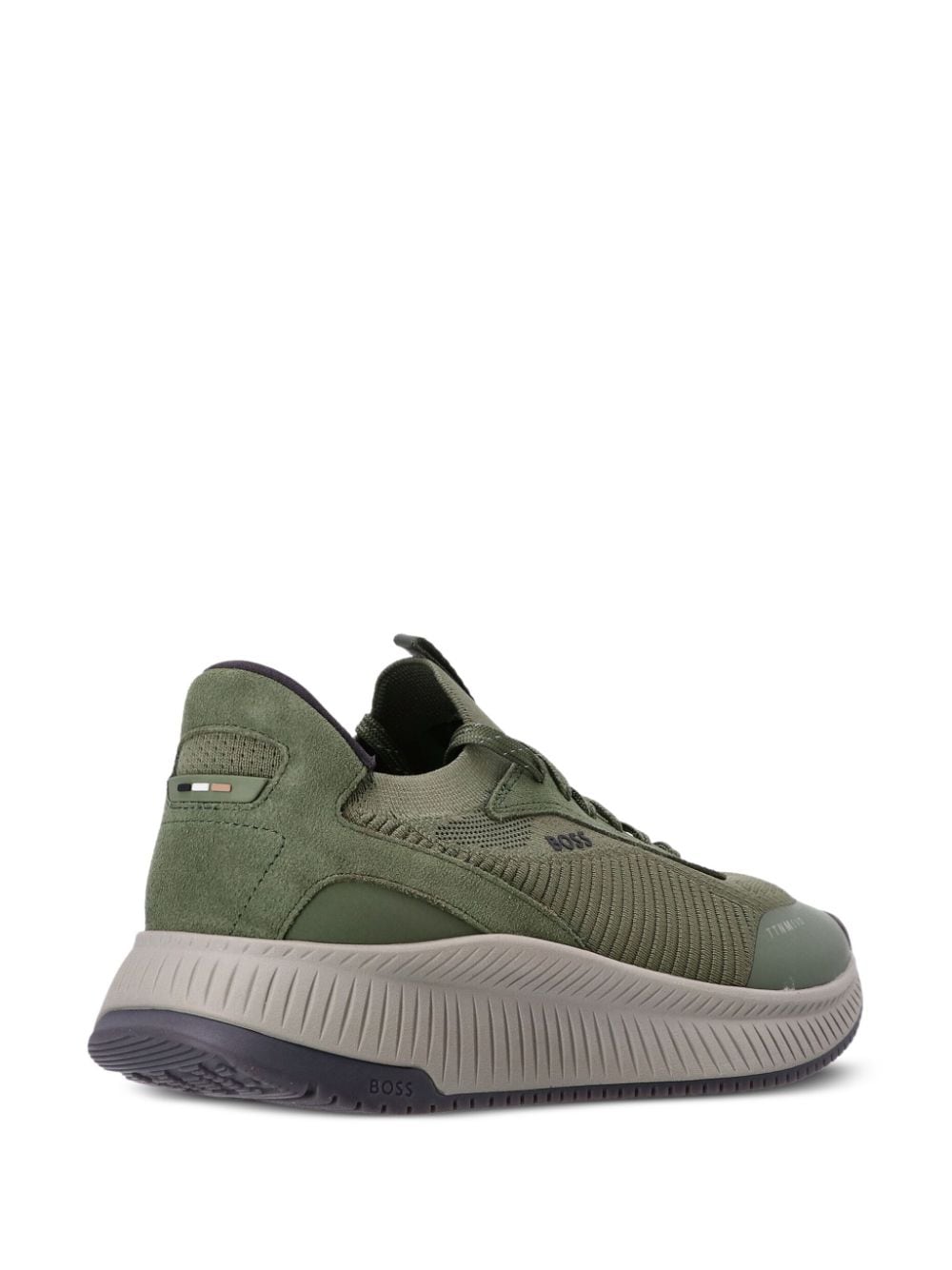 Shop Hugo Boss Knitted Low-top Sneakers In Green