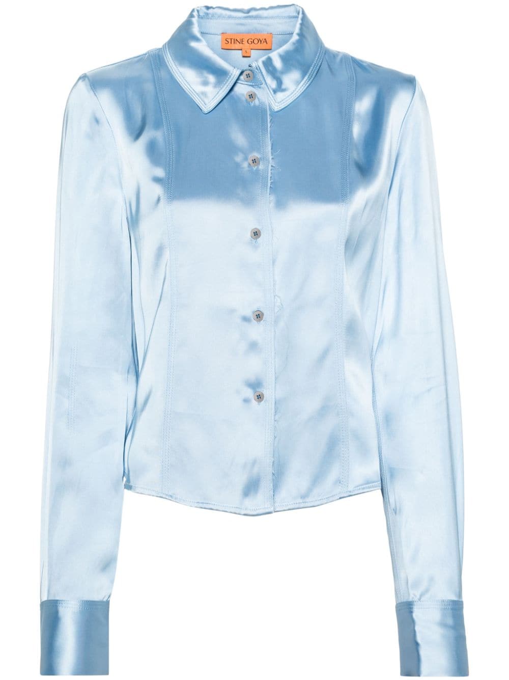 Shop Stine Goya Shane Seam-detail Shirt In Blue