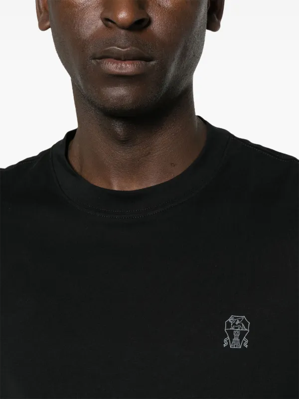 Brunello Cucinelli logo-print T-shirt | Black | FARFETCH ID