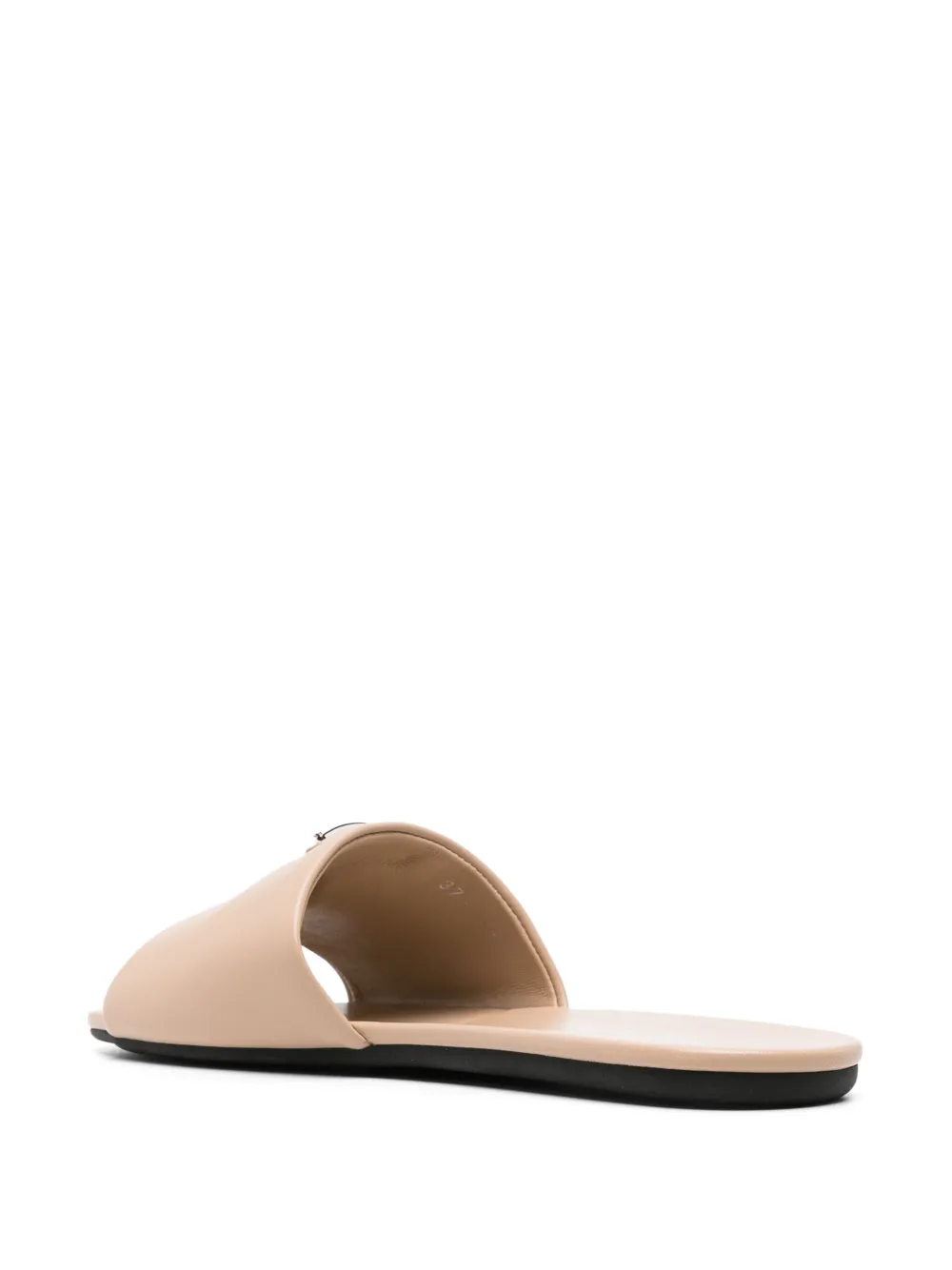 Prada triangle-logo leather slides Neutrals