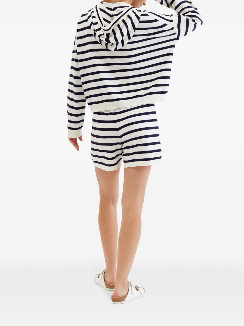 Shop Chinti & Parker Striped Hooded Jumper In Blue