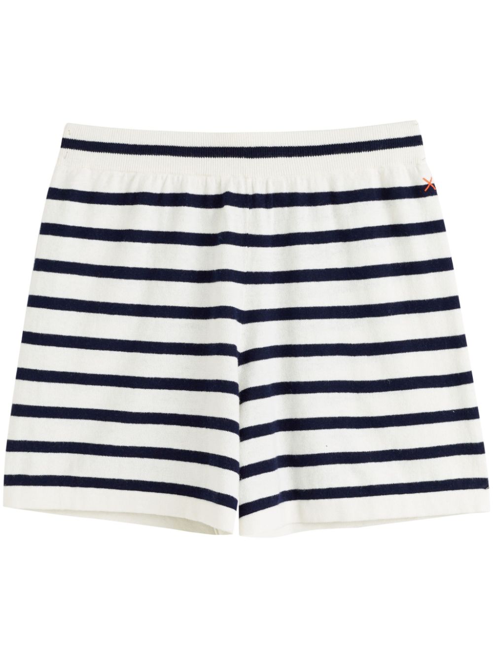 Chinti & Parker Striped Knitted Shorts In White