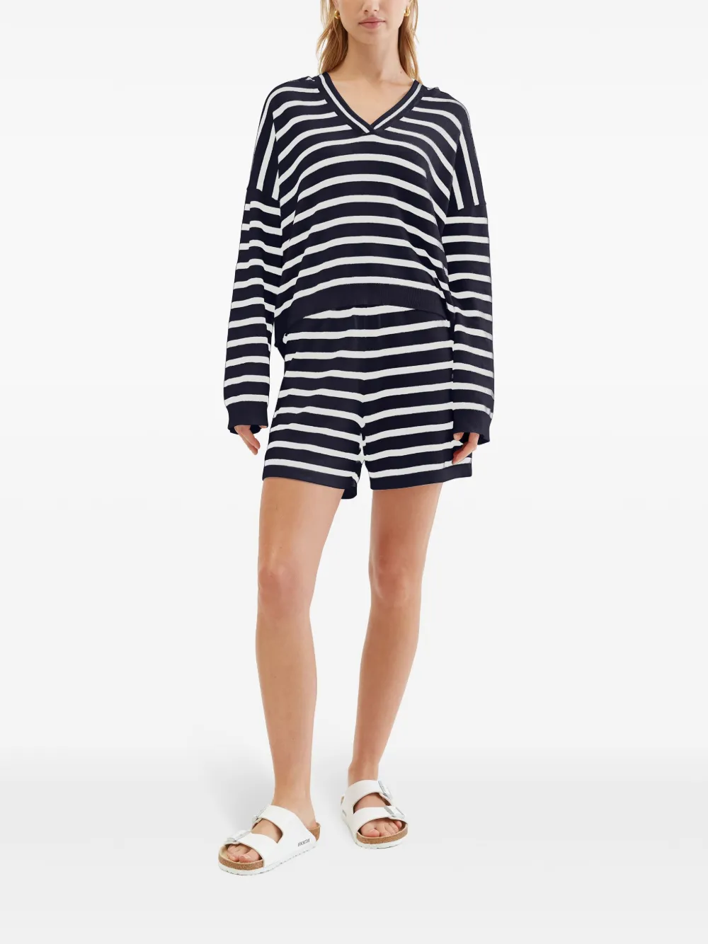 Chinti & Parker striped v-neck jumper - Blauw