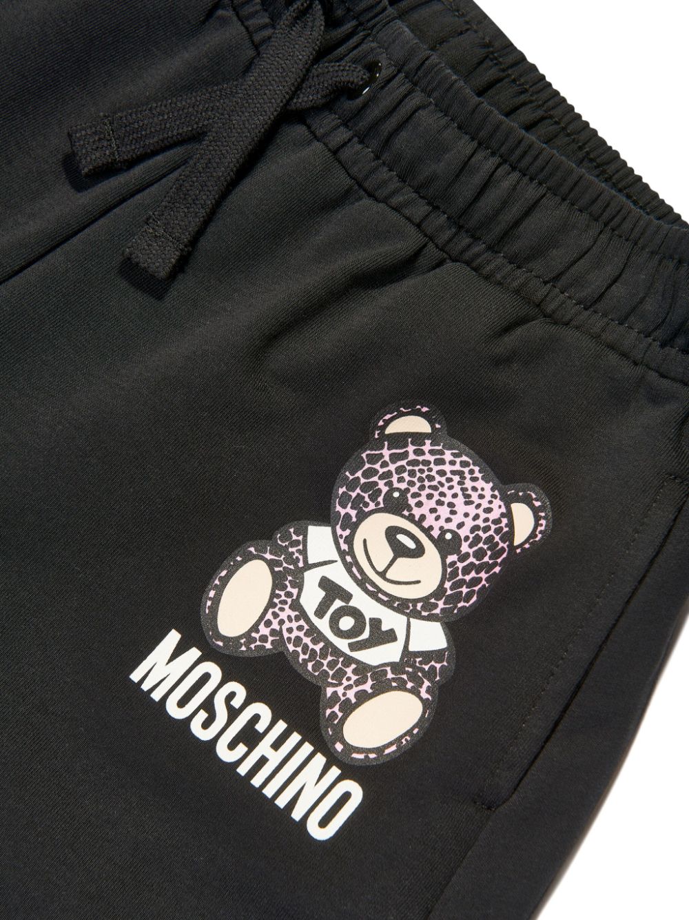 Shop Moschino Teddy Bear Jersey Shorts In Black