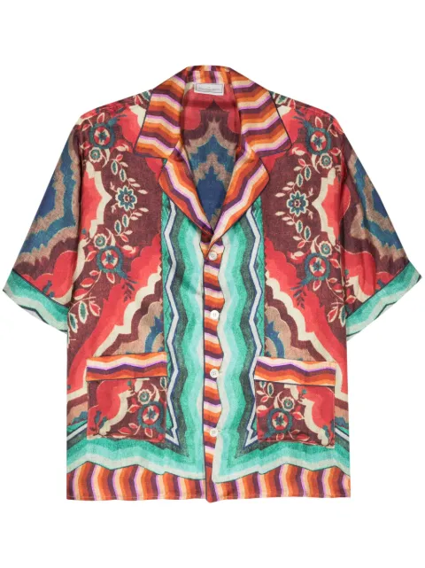 Pierre-Louis Mascia camisa de seda con estampado gráfico
