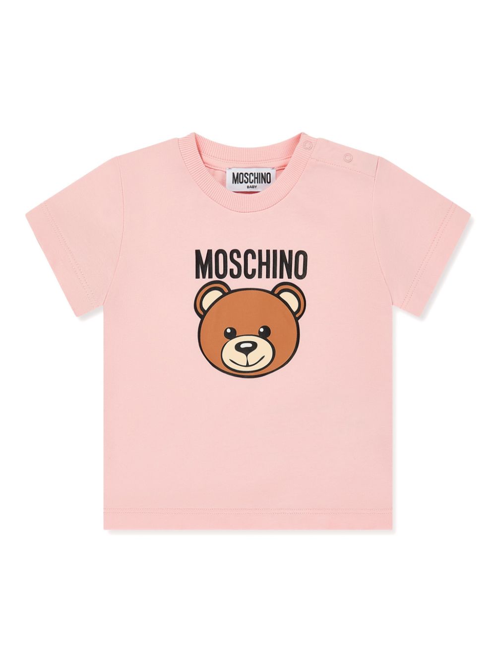 Shop Moschino Teddy Bear Cotton Short Set In Pink