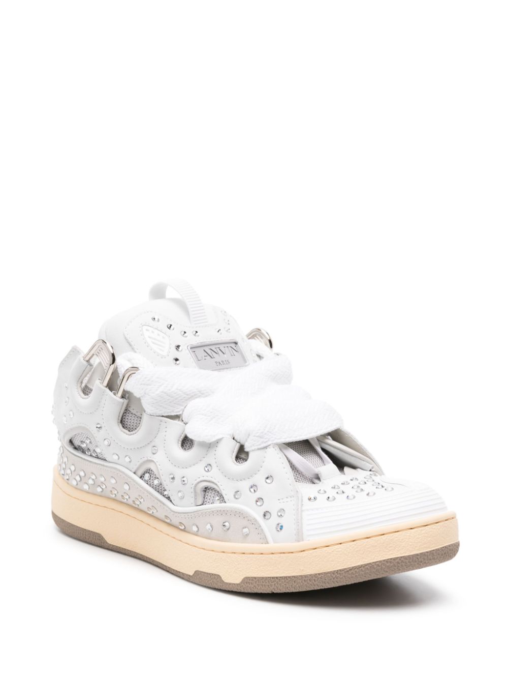 Lanvin Curb rhinestone-embellished sneakers - Wit