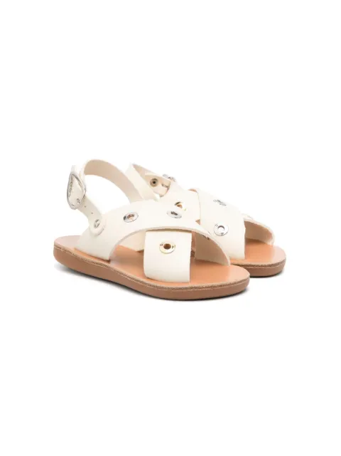 ANCIENT GREEK SANDALS KIDS Little Maria Eyelets leather sandals
