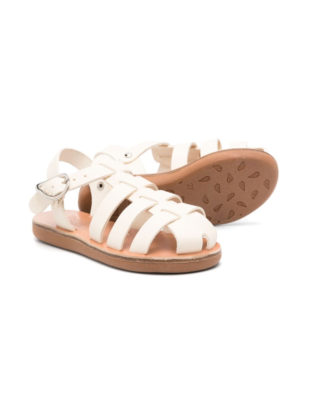 Shop Ancient Greek Sandals Little Ektoras Leather Sandals In White