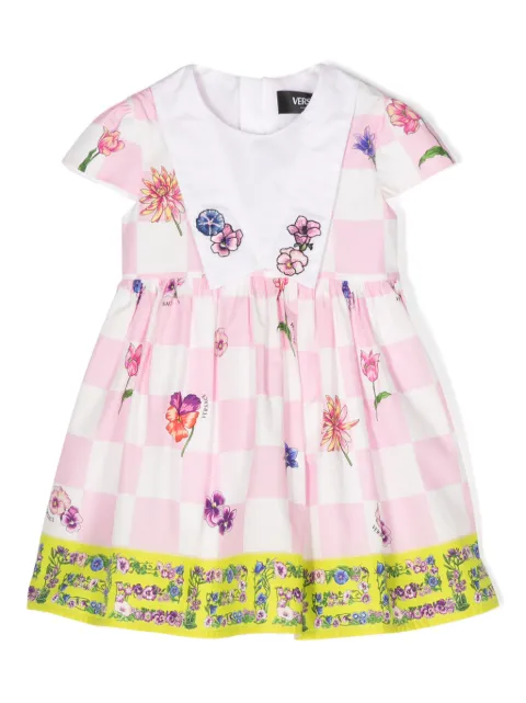 Versace Kids checked flared dress