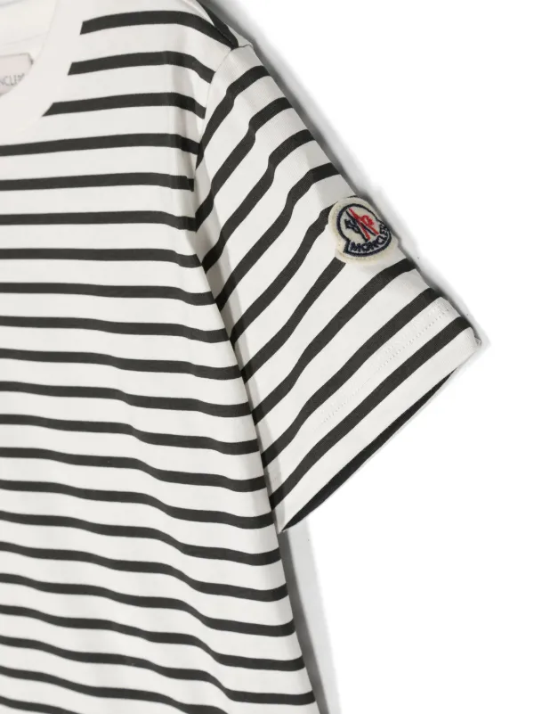 Moncler Enfant ストライプ Tシャツ | ホワイト | FARFETCH JP