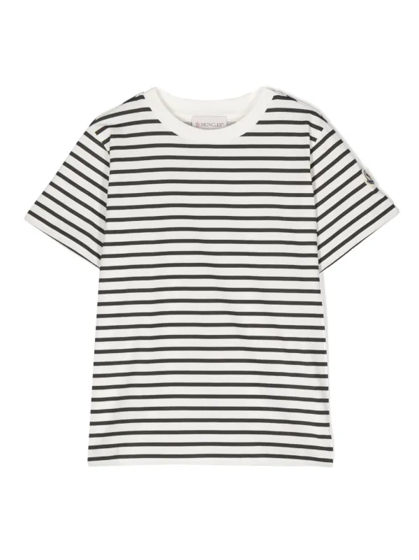 Moncler Enfant ストライプ Tシャツ | ホワイト | FARFETCH JP
