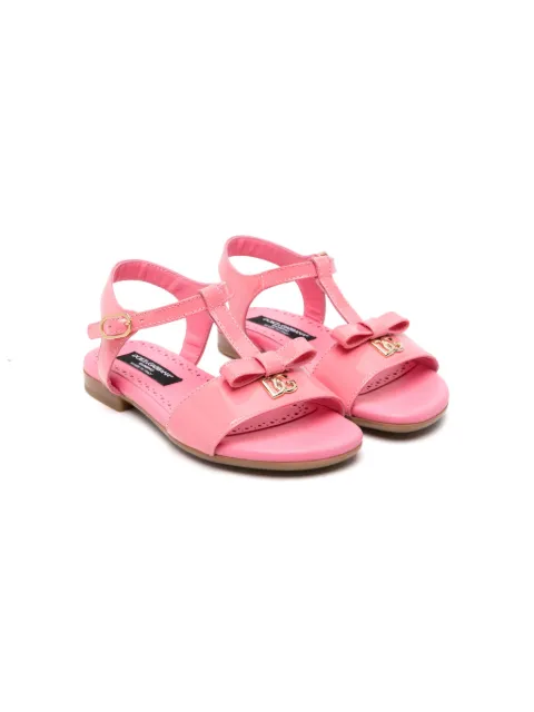 Dolce & Gabbana Kids sandalias de charol con detalle de moño