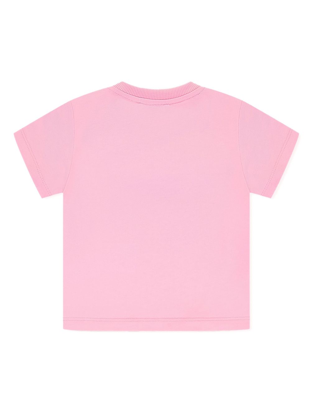 Shop Moschino Logo-embroidered Cotton T-shirt In Pink