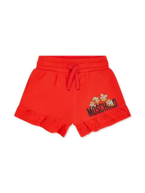 Moschino Kids logo-print cotton shorts