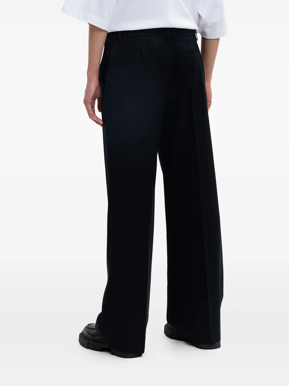 The Row Roysin Wool Wide-leg Pants In Black