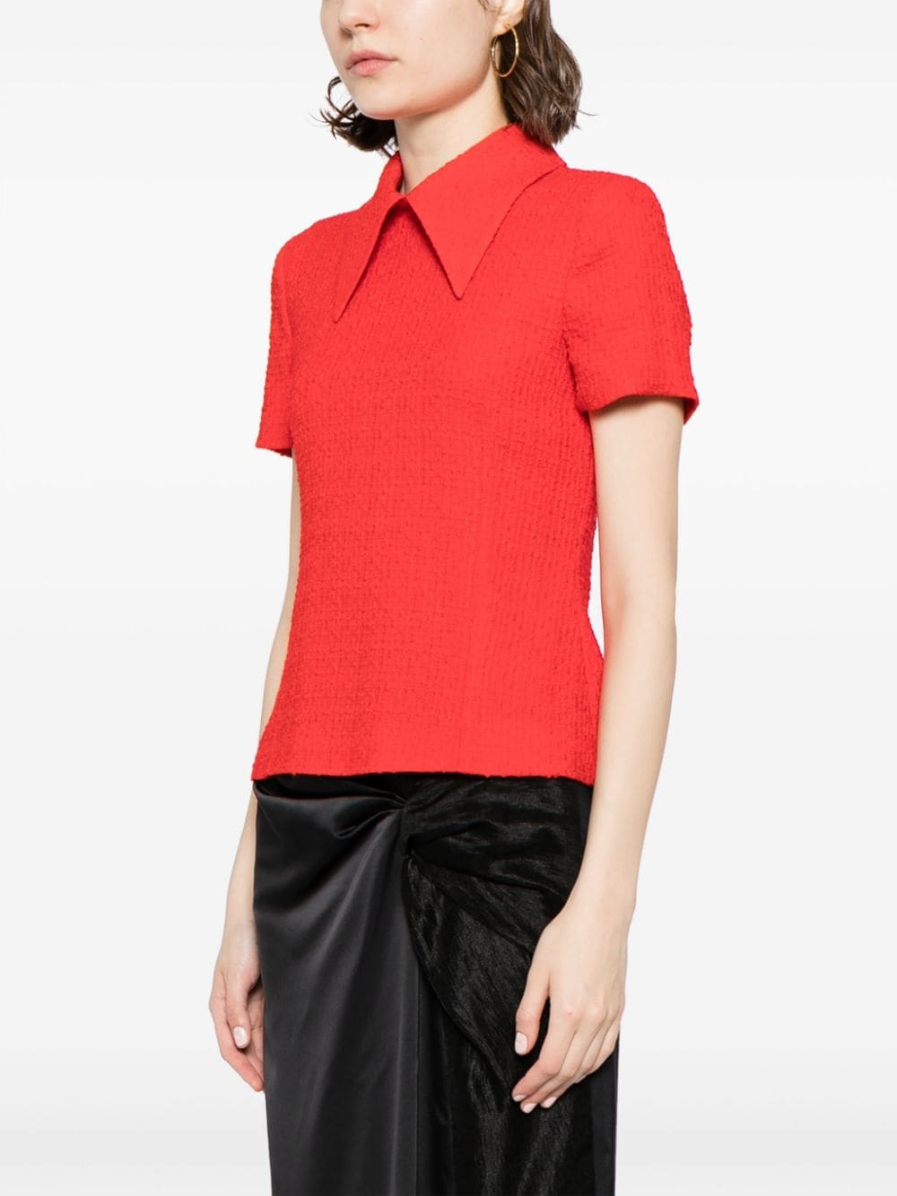 Shop Jane Stella Tweed Top In Red