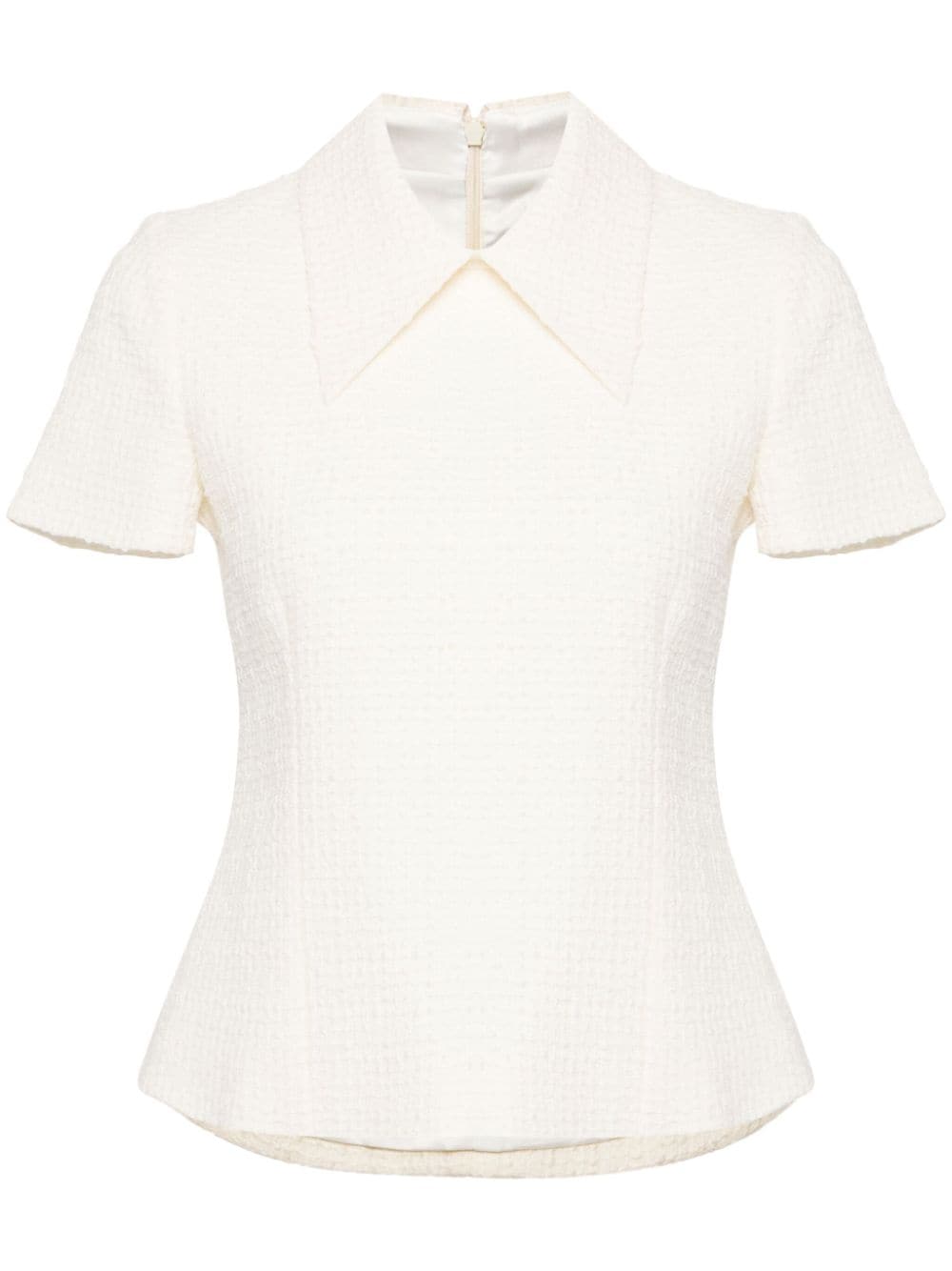 Jane Stella Tweed Top In White