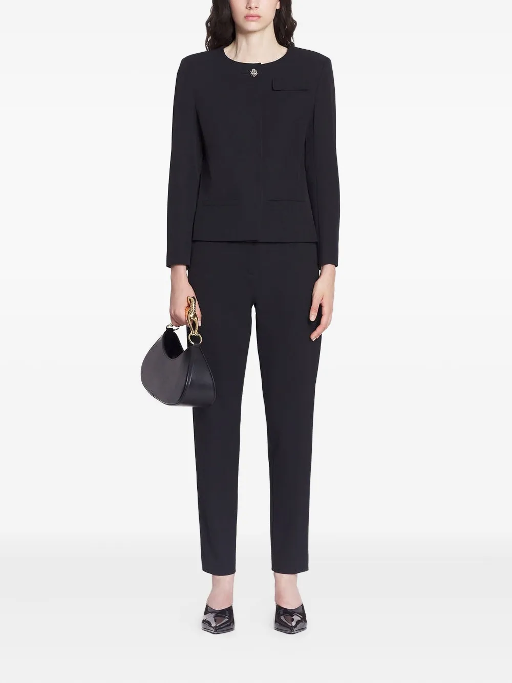 Lanvin pleated cotton trousers - Zwart