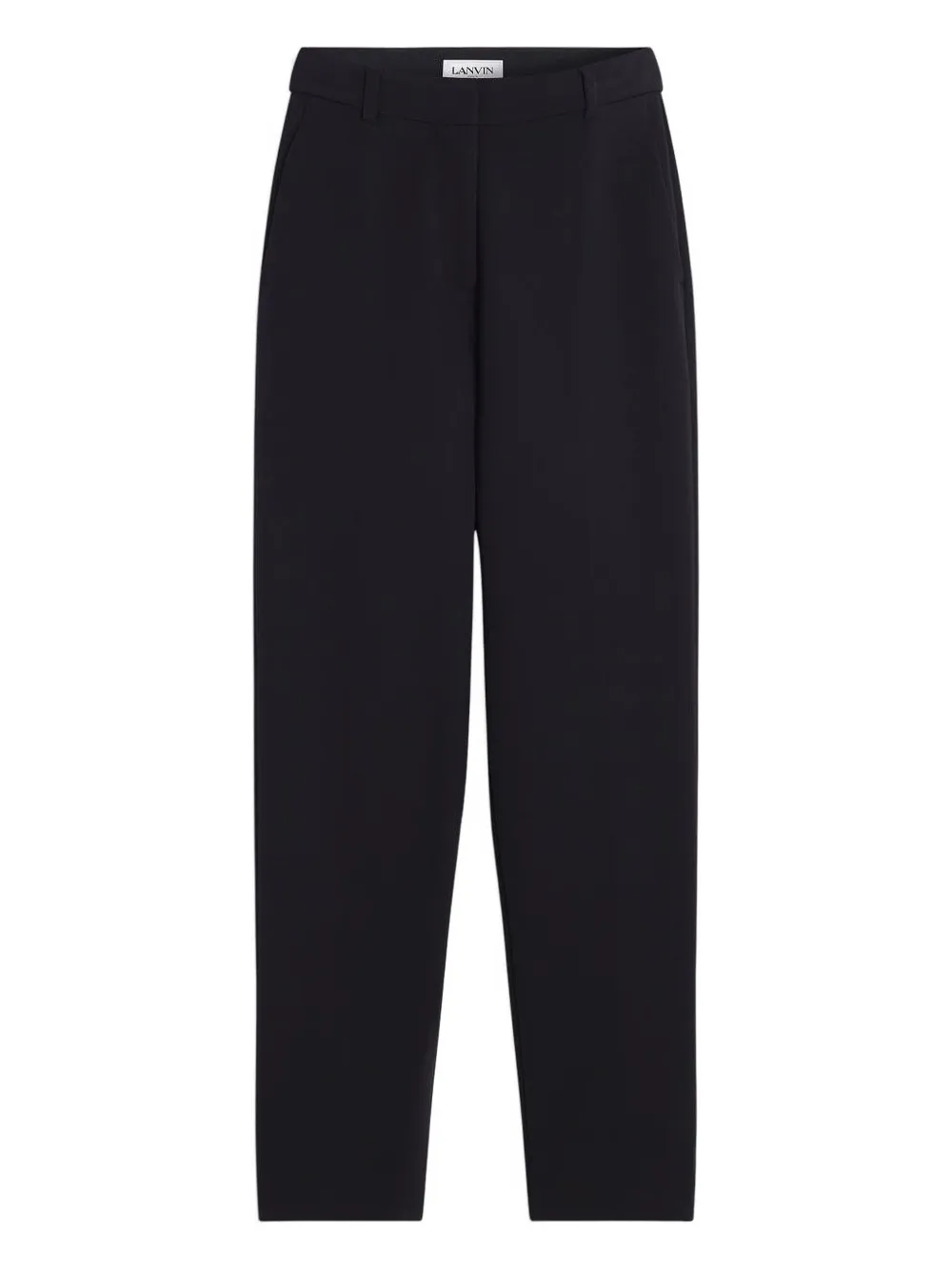 Lanvin Pleated Cotton Trousers In Black