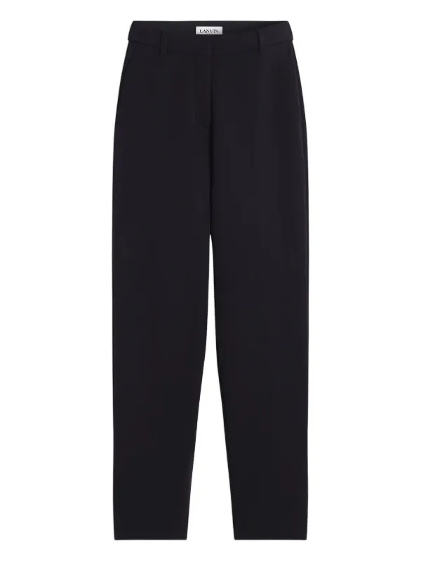 Lanvin Pleated Cotton Trousers in Black