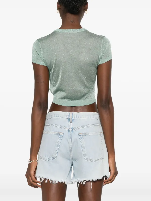 Chiara Ferragni Maglione Crop Con Motivo Eyelike Verde FARFETCH IT