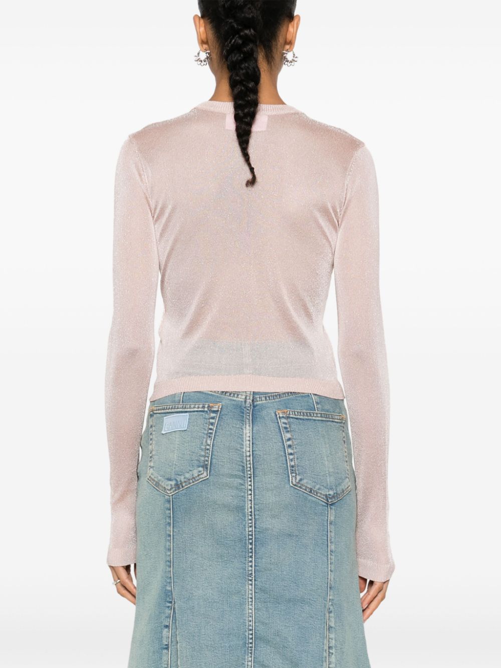 Shop Chiara Ferragni Maxi Logomania Fine-knit Jumper In Pink