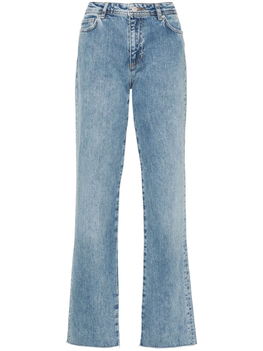 Chiara Ferragni Logo-embroidered Straight Jeans In Blue