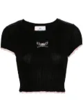 Chiara Ferragni Punk logo-print ribbed top - Black