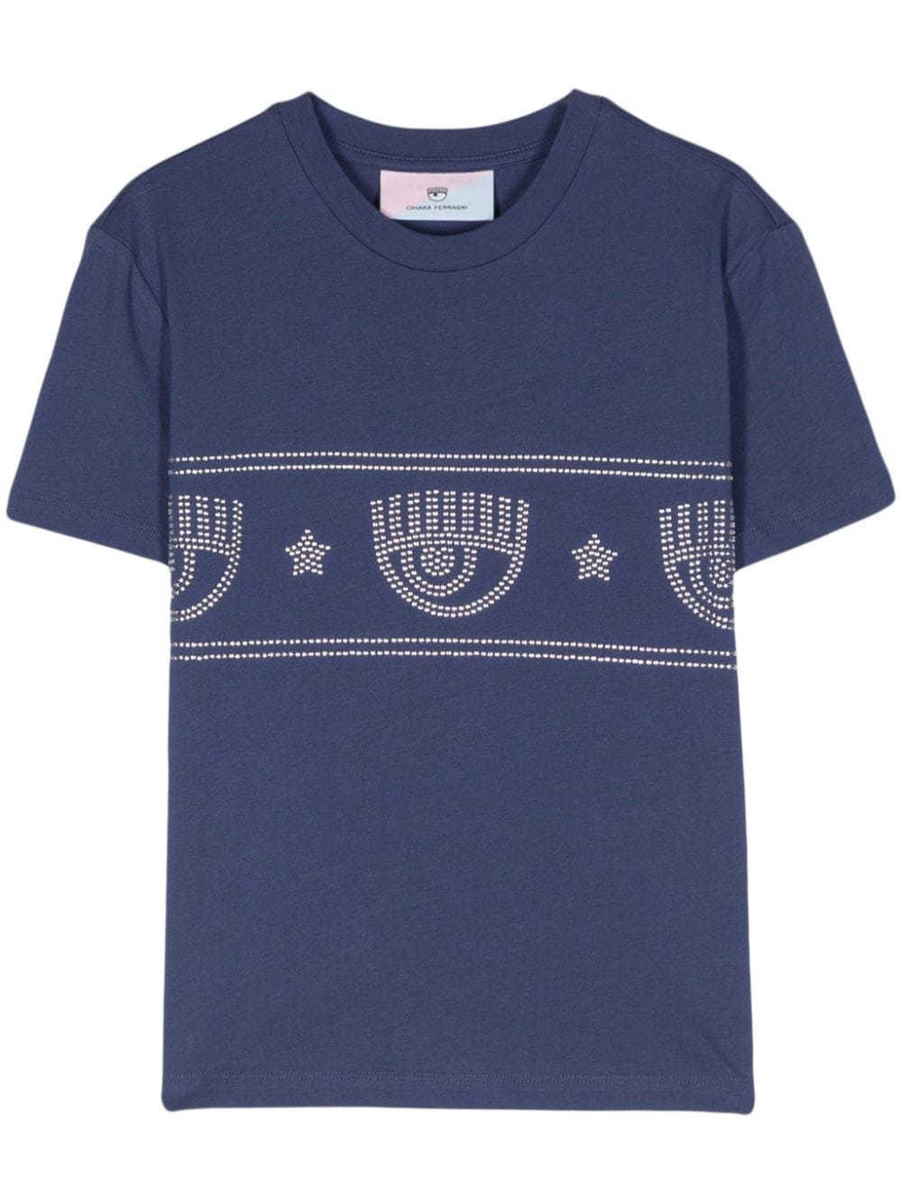 Logomania-stud cotton T-shirt