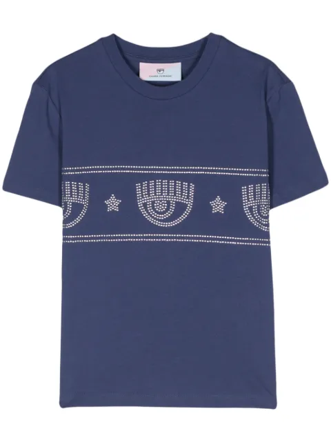 Chiara Ferragni Logomania-stud cotton T-shirt