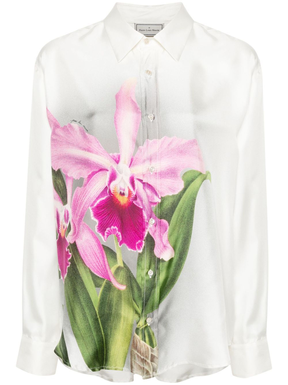 Shop Pierre-louis Mascia Floral-print Silk Shirt In Rosa