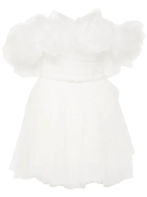 Ana Radu floral-appliqué tulle mini dress